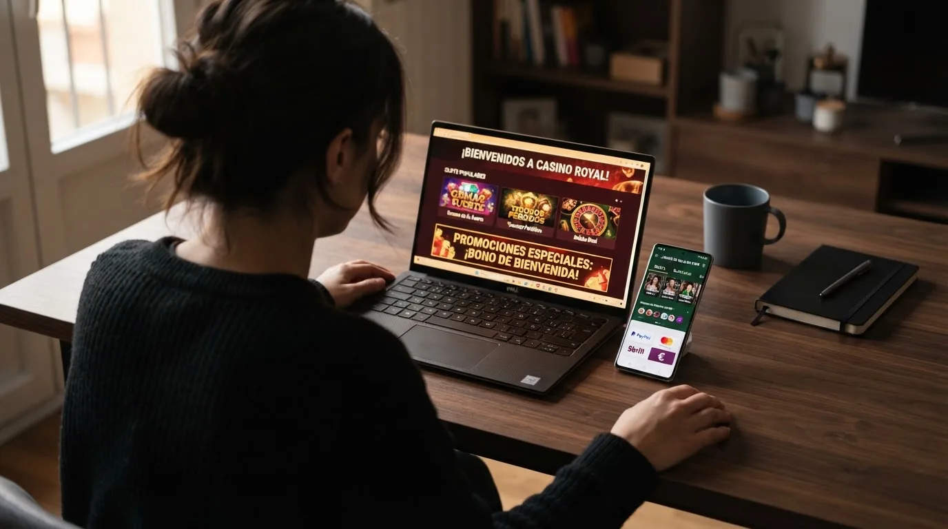 Interfaz de varios casinos con licencia de Anjouan mostrando distintos catálogos de juegos, métodos de pago y bonos de bienvenida