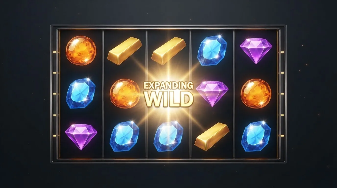 Los rodillos de la tragaperras Starburst de NetEnt con los comodines expandibles activados sobre un fondo de estrellas